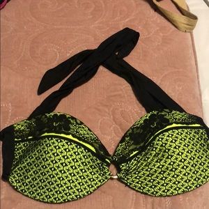 Beach bunny neon green lace bandeau top